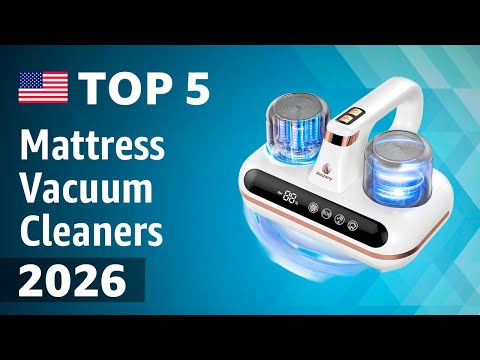 BYHUME Mattress Vacuum Cleaner, 17Kpa 650W Bed Vacuum Cleaner, 273nm UV-C Light & Ultrasonic 145°F Heating, 80000 RPM/Min Brushroll Rotation, Wide Suction Port for Pillows Cribs Sofa, Blue Corded video review thumbnail