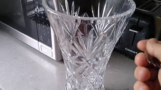 Large lead crystal find thriftin, very valuable vase
