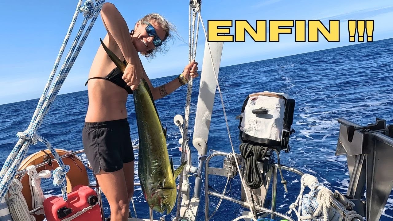 Sailing from Kauehi to Fakarava, we're finally FISHING! Teak deck: replacing the plugs. Ep48