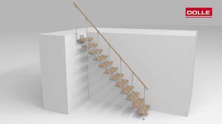 DOLLE SYDNEY - modulové schody přímé do 292 cm, zábradlí STYLE 6