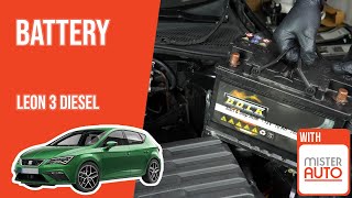 Youtube thumbnail of video "How to replace the car battery Leon 3 1.6 TDI 🔋"