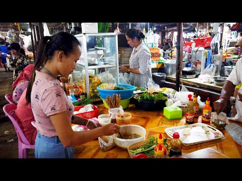Breakfast And Foods At Prek Anhchanh Market - Cambodian Market Food Show