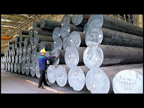 Massive Giant Round Steel Casting Process! Amazing Heavy Steel Factory!