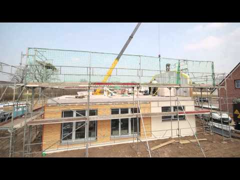 Fertighaus Aufbau im Zeitraffer 2015 – Weberhaus mit Sonnenaufgang