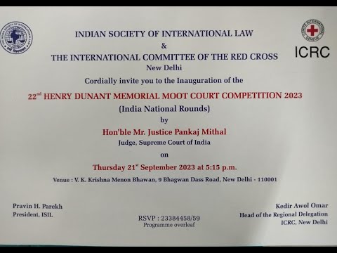Inauguration of the 22th Henry dunant Memorial Moot Court Competition 2023