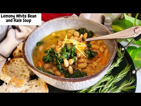 Heavenly Lemony White Bean and Kale Soup - Words Can NOT Explain The Flavors Of this One!