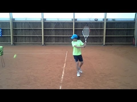 Milla Sequeira hitting a few backhands - 10 years old