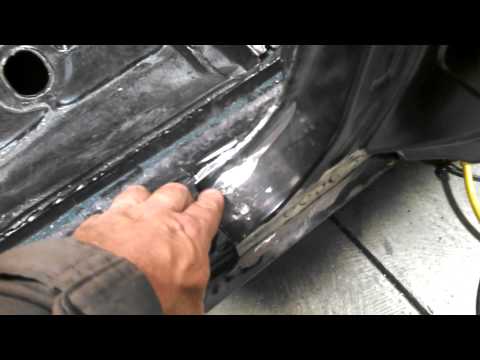 Welding the rear quarter panel 67 Camaro convertib