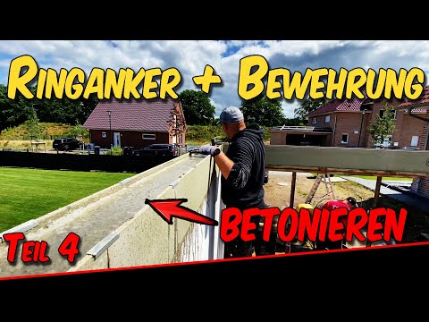 Doppel-Garage in Eigenleistung | Ringanker & Bewehrung einbauen und betonieren | U-Schale | Teil 4