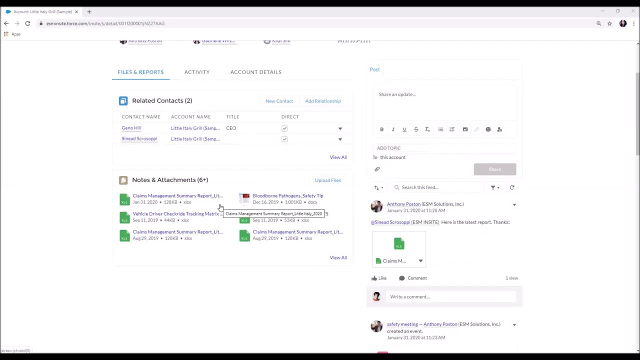 INSITE Account Details Overview