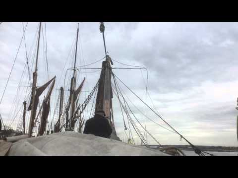 Raising the Mast on Sailing Barge Centaur