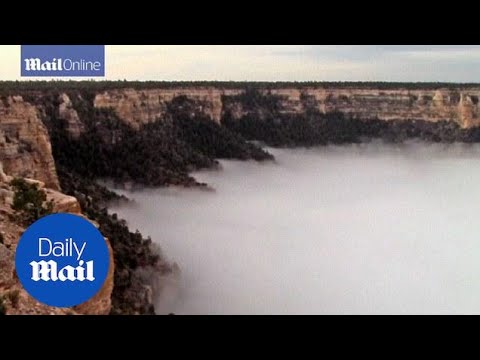 Incredible footage of Grand Canyon slowly filling with clouds - Daily Mail
