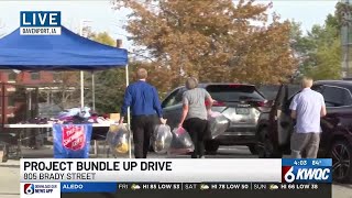 Large donations dropped off for Project Bundle Up at KWQC-TV6, 4 p.m.
