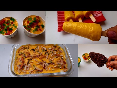 Mango Icecream Recipe Only 3 Ingredients | 4 Varieties Mango Ice-creams | Mango Kulfi | Cup Icecream