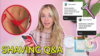 SKINCARE Q + A! Tips for Shaving Bikini Area, Ingrown Hairs, and Skin Routine for Stretch Marks! ✨🛁