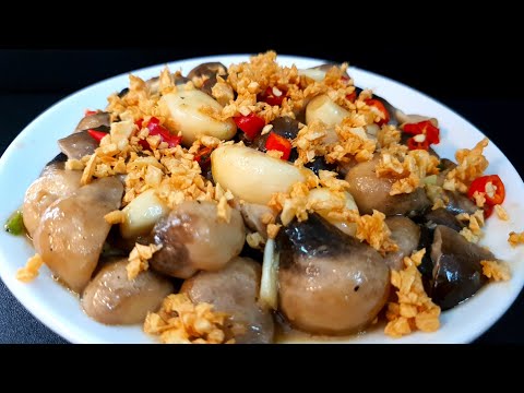 cách làm NẤM RƠM XÀO TỎI món ngon đơn giản - món ăn ngon dễ làm Q52