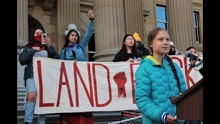 Greta Thunberg speaks at Edmonton climate action rally