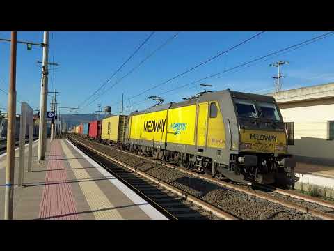 [4K] VIA IMPEDITA PER IL TRENO MERCI A SESTO FIORENTINO! E483.315