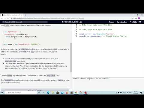 Tutorial 20 Class Syntax To Define Constructor Function Freecodecamp