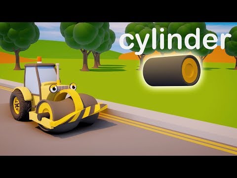 Learn 3D Shapes With Rick The Road Roller | Gecko's Garage | Educational Videos For Toddlers