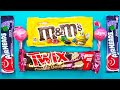 ASMR Unwrapping Popular Candy M M S Twix Cookie Dough Airheads Lollipops No Talking Sounds