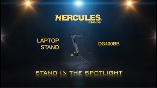 Video thumbnail for Hercules DG400BB Laptop Stand - Stand in the Spotlight by HERCULES STANDS