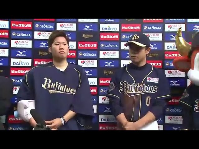 バファローズ西投手・鉄平選手ヒーローインタビュー 2014/4/29 Bs-H