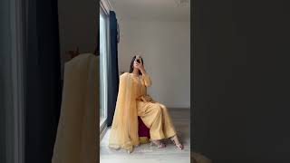 Gold Embellished Farshi Shalwar Suit - Video 1