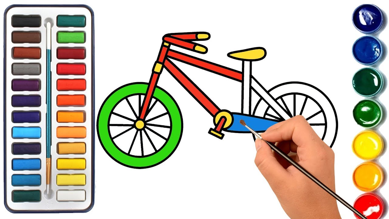Coloring Page for Children With Kid’s Bicycle - Drawing for Kids