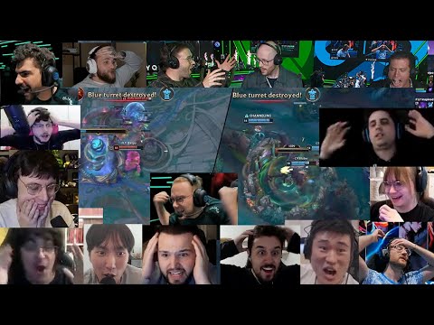 Streamers, Teams, Casters react to CRAZY LTA North Double TP shocker