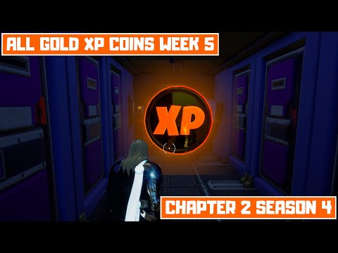 All Gold XP Coins Locations Week 5! - Good as Gold Punch Card Fortnite Chapter 2 Season 4