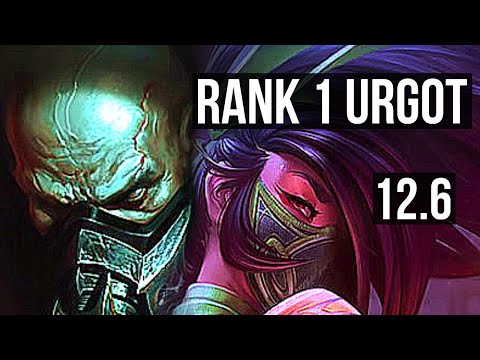 URGOT vs AKALI (TOP) | Rank 1 Urgot, Rank 5, 11/2/4, Legendary | TR Challenger | 12.6