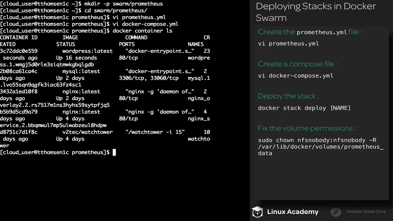 12 7 Deploying Stacks in Docker Swarm