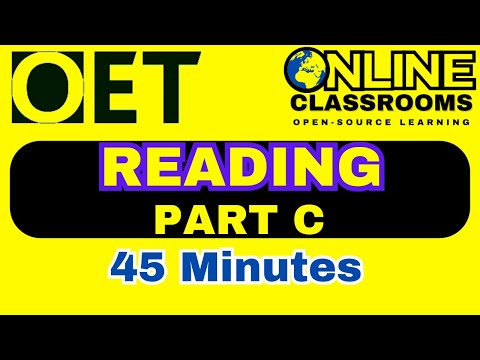 oet reading part C | 2.0 Online Classroom ( 45 mins. practice video )