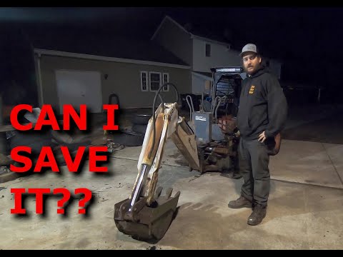 Buying and fixing an abandoned skid steer backhoe attachment. Bobcat 907