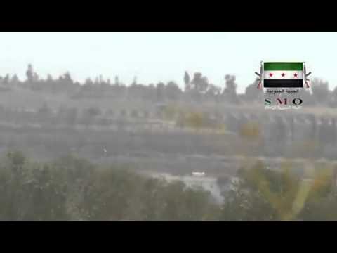 استهداف دبابة لقوات النظام بصاروخ تاو من قبل لواء شباب السنة في ريف درعا الغربي في محافظة درعا