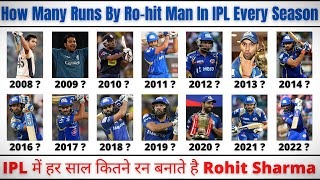 Rohit Sharma IPL के हर सीजन मे किनते रन बनाते है |How Many Runs By Rohit Sharma in IPL Every Season|