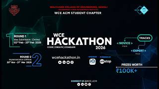 WCE Hackathon 2026 | Register Now 🚀 | wcehackathon.in
