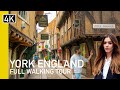 York, England Real Diagon Alley Walking Tour 4K | York Gallery to Fossgate St.