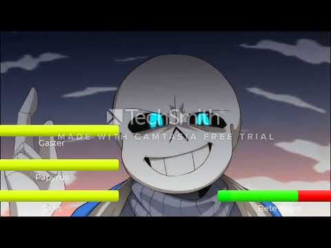 (glitchtale) Sans, Gaster And Papyrus VS Betty ( With healthbars )