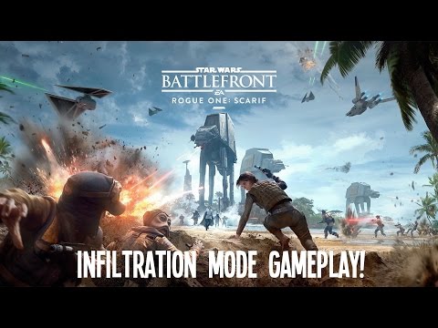 Star Wars Battlefront Rogue One: Scarif Infiltration Gameplay - U-wings, Space and Shoretroopers!