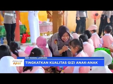 POLRES WAY KANAN PEMBAGIAN MAKANAN BERGIZI GRATIS KE ANAK TK