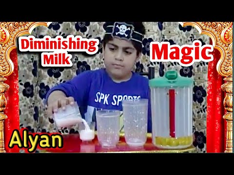 Amazing vanishing milk illusion | Diminishing liquid magic | Dr Irfan magic | Alyan presentation