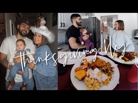 COZY HOME VLOG: first thanksgiving as a family of 3, cook with us, ornament unboxing & MORE 🦃