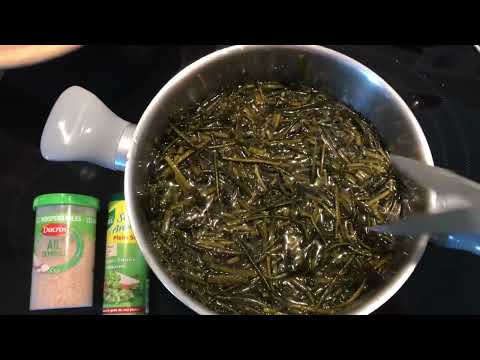 Recette d’algues de mer (haricots de mer) et son filet merlu.