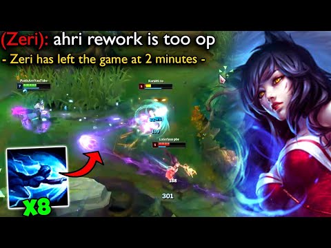 Ahri Rework lets you have 8 dashes.. and make people rage quit in less than 2 minutes lol