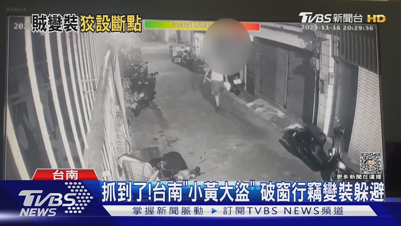 終於逮到你!台南「小黃大盜」 隨機破窗行竊犯後變裝