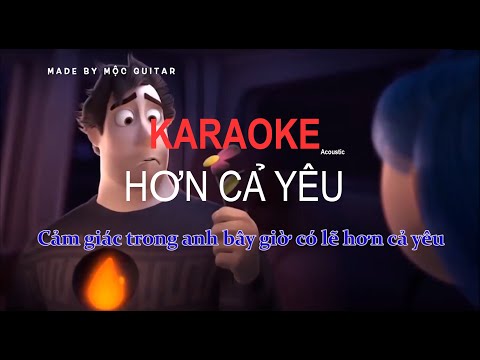 Karaoke Acoustic Hơn Cả Yêu | ST: Khắc Hưng | Ca sĩ Đức Phúc | Made by Mộc Guitar (Tone Nam -  F)