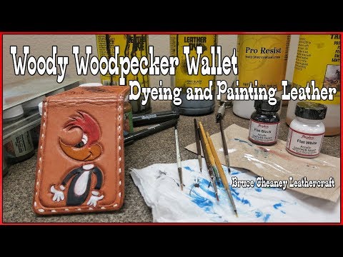 Leather Wallet Making: Mix and Match Acrylic Leather Paints, Dyes, Finishes | How to dye and paint Video