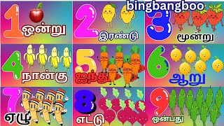 Number  #எண்கள்  #123l number with counting picture   tamil And english @bingbangboo1562